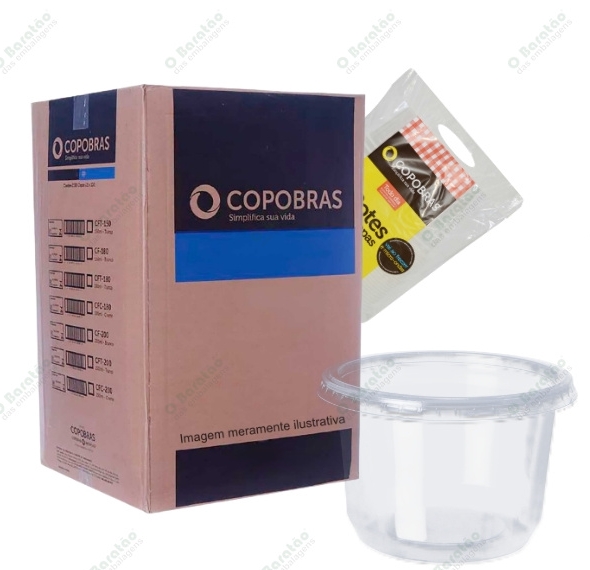 KIT POTE 1000ML REDONDO PP COPOBRAS