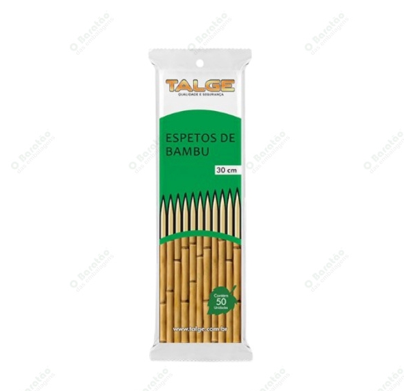 ESPETO BAMBU TALGE 25 CM 04MM C/ 50 UN
