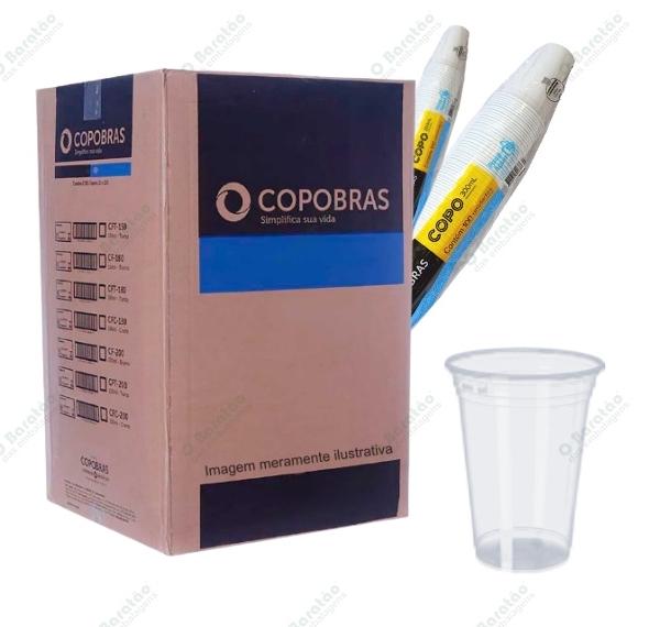 COPO 300ML PPT 330 TRANSP LISO COPOBRAS