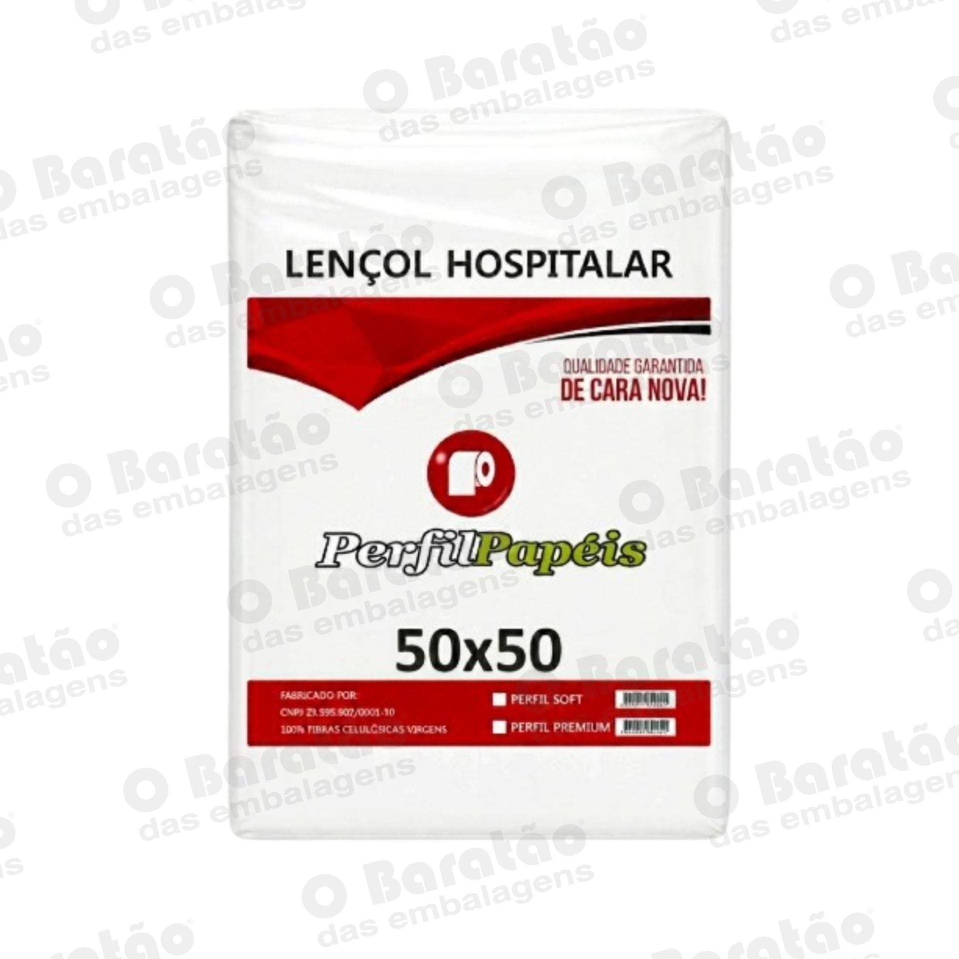 LENCOL HOSPITALAR 50X50 PERFIL PAPEIS