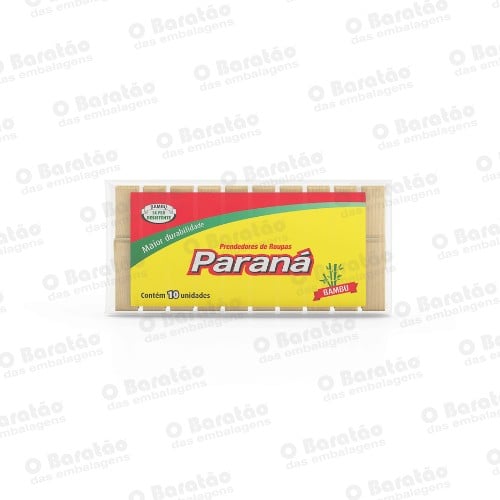 PRENDEDOR PARANA BAMBU P/ ROUPA C/ 10