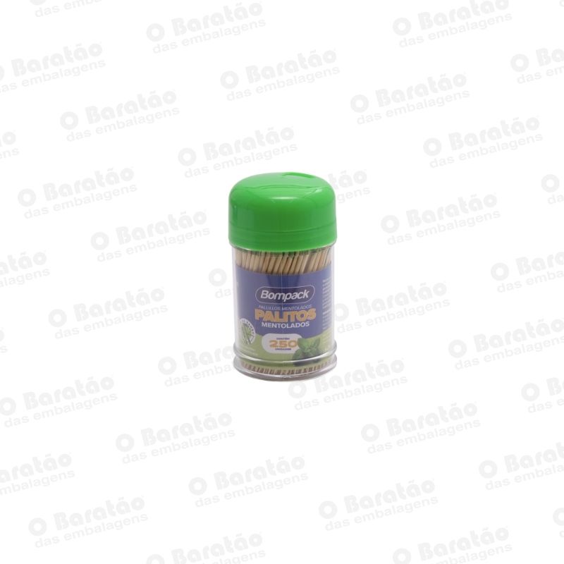 PALITEIRO BAMBU MENTOLADO C/250 BOMPACK