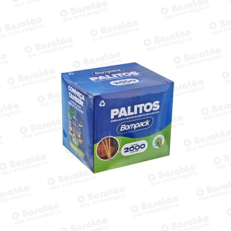PALITO DENTE EMB PAPEL  C/ 2000 BOMPACK