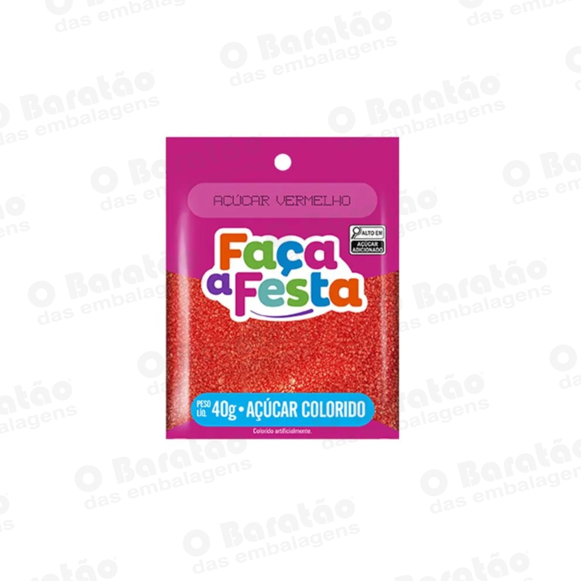 ACUCAR VERMELHO SACHE FACA A FESTA 40G