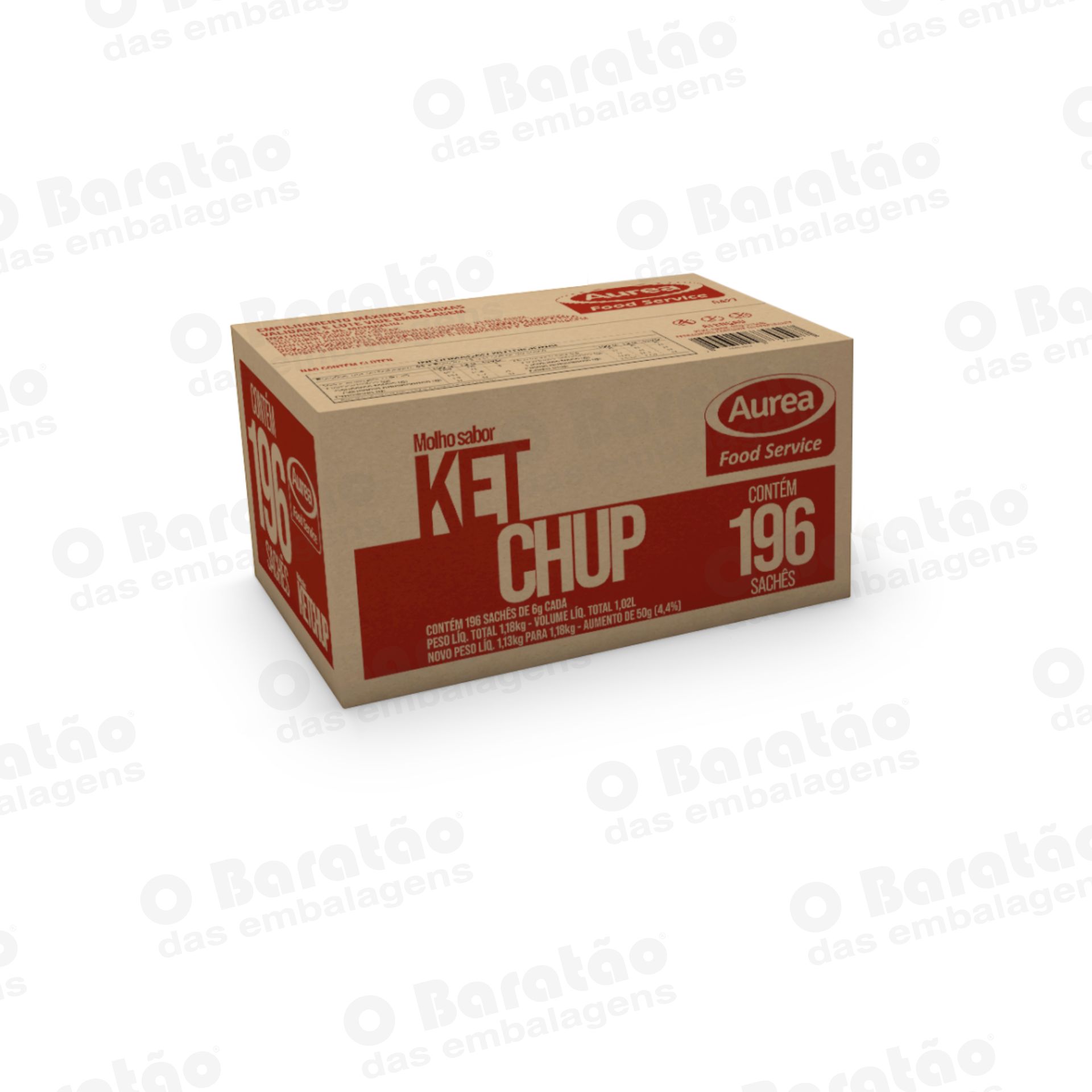 MOLHO SABOR KETCHUP 6G AUREA CX 196