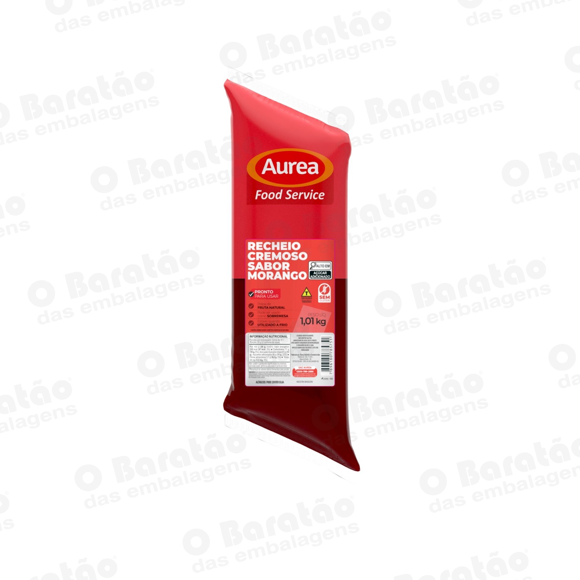 RECHEIO CREMOSO MORANGO AUREA 1,01KG