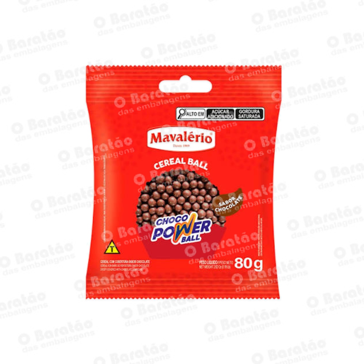 CHOCO BALL CHOCO AO LEITE MAVALERIO 80G