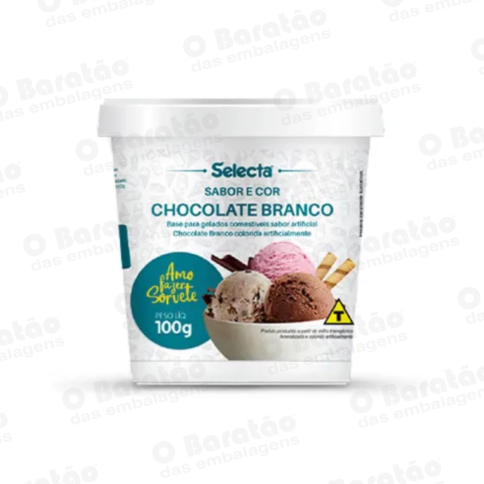 PO PARA GELADO CHOC BRANCO SELECTA 100GR