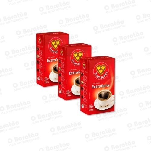 CAFE EXTRAFORTE A VACUO 3 CORACOES 250GR