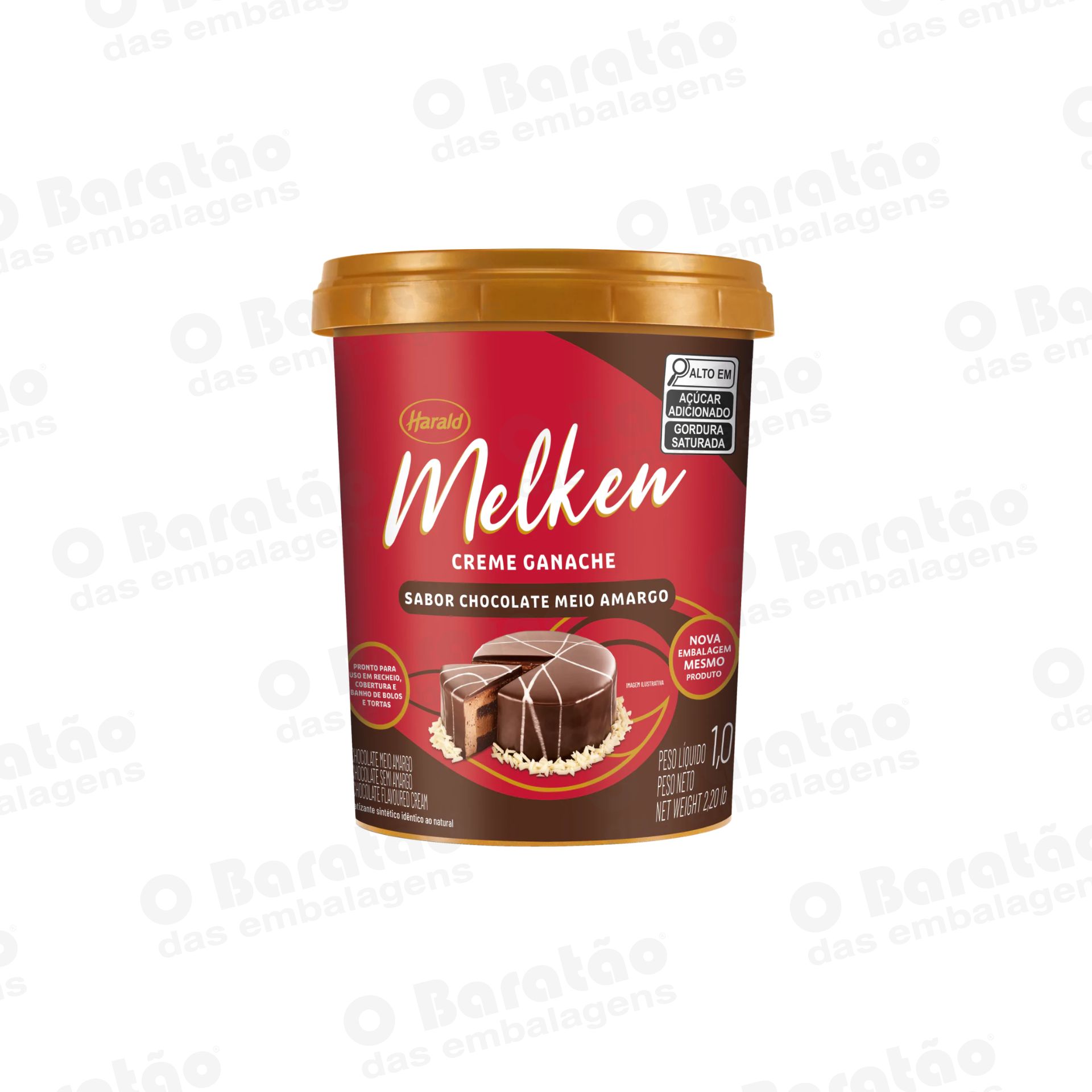GANACHE MEIO AMARGO MELKEN 1 KG
