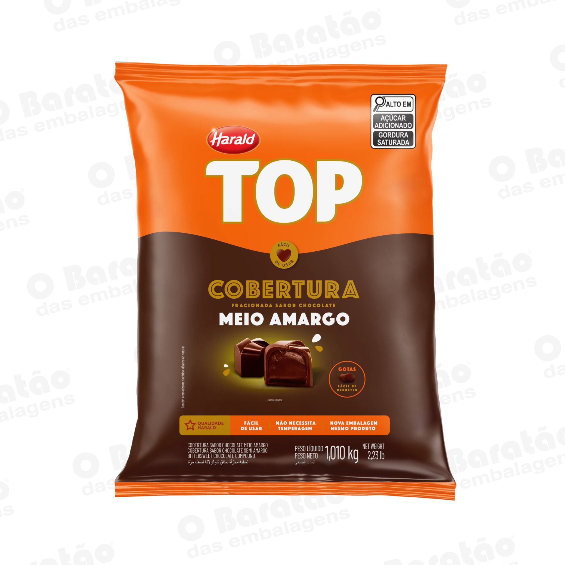 COBERTURA GOTAS MEIO AMARGO TOP 1,01 KG