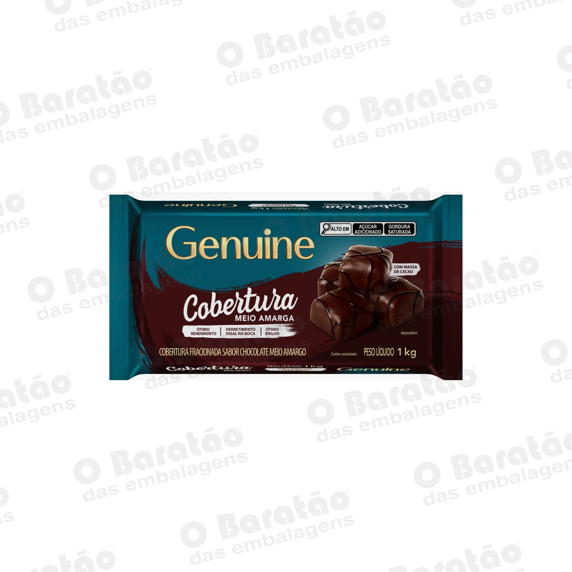 COBERTURA BARRA MEIO AMARGO GENUINE 1KG