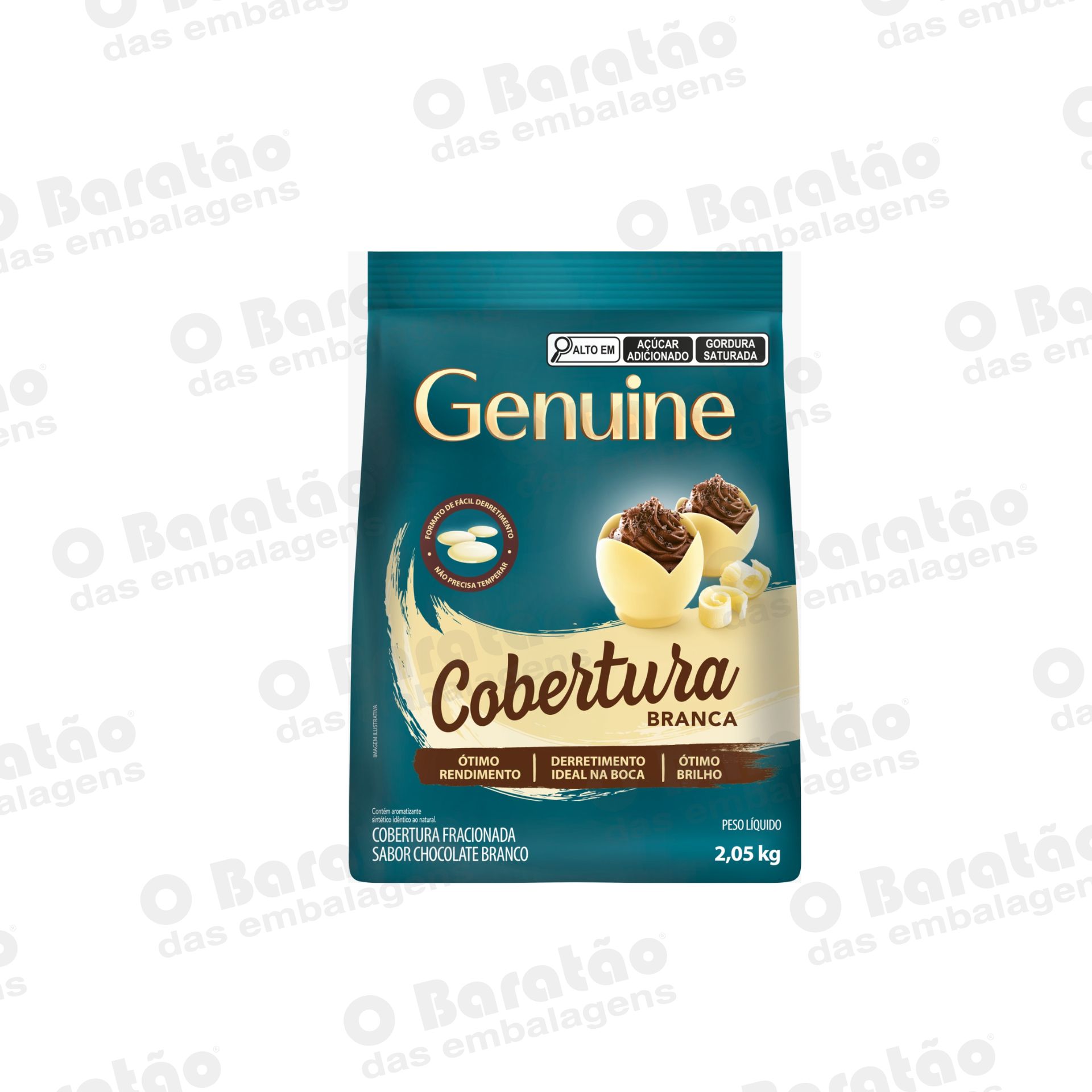 COBERTURA BRANCA MOEDAS GENUINE 2.05KG