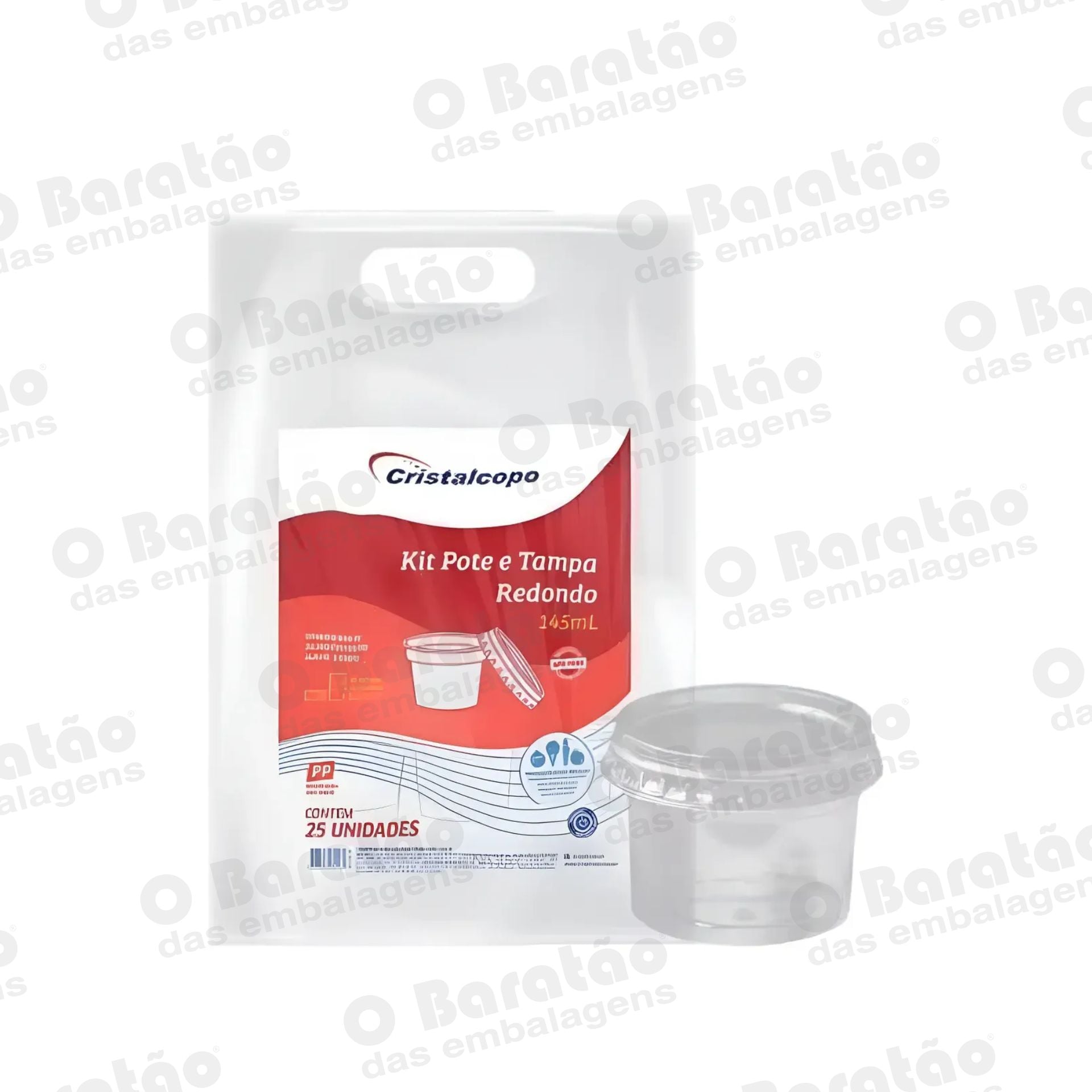 KIT POTE 145ML REDONDO CRISTALCOPO