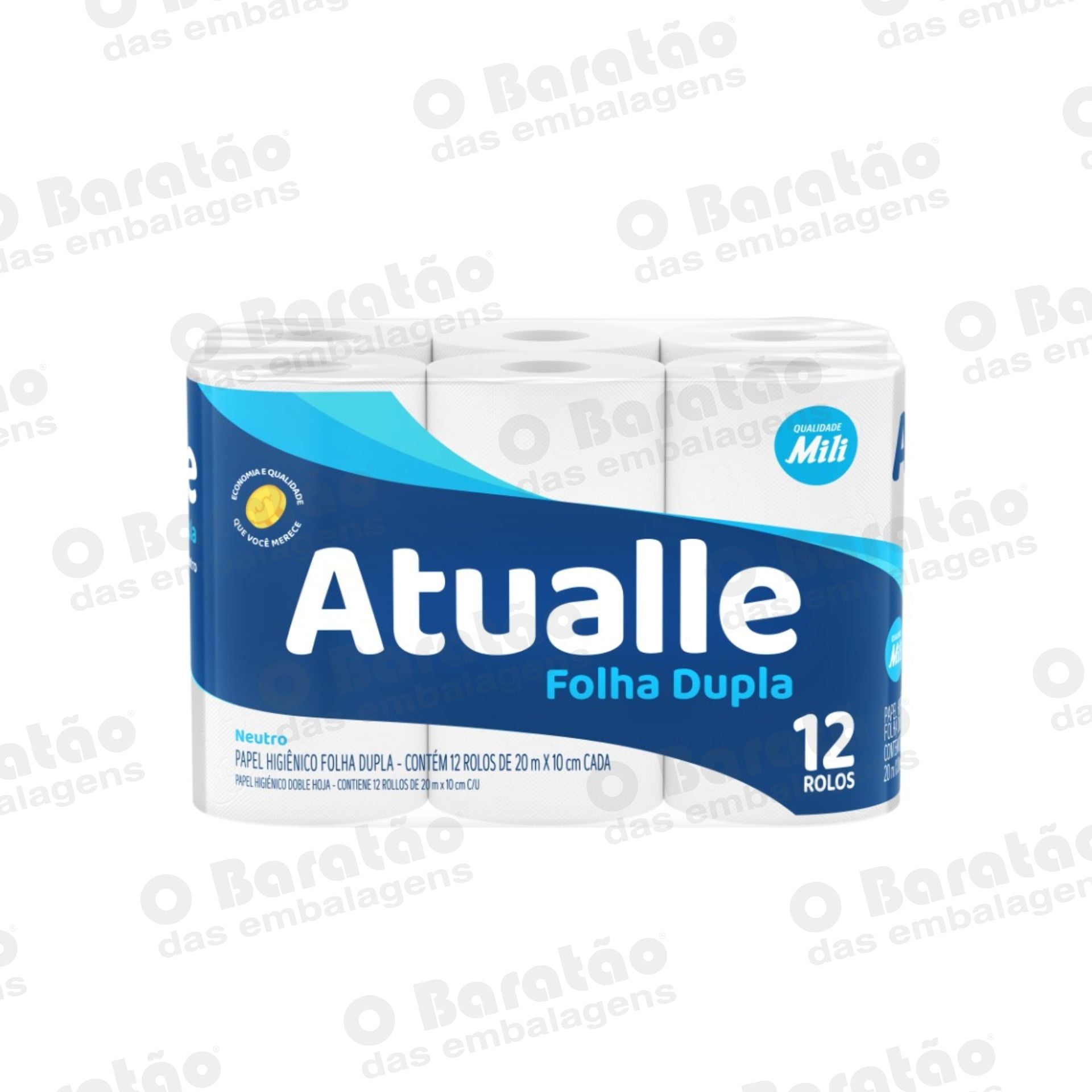 PAPEL HIGIENICO C/12 FOLHA DUPLA ATUALLE