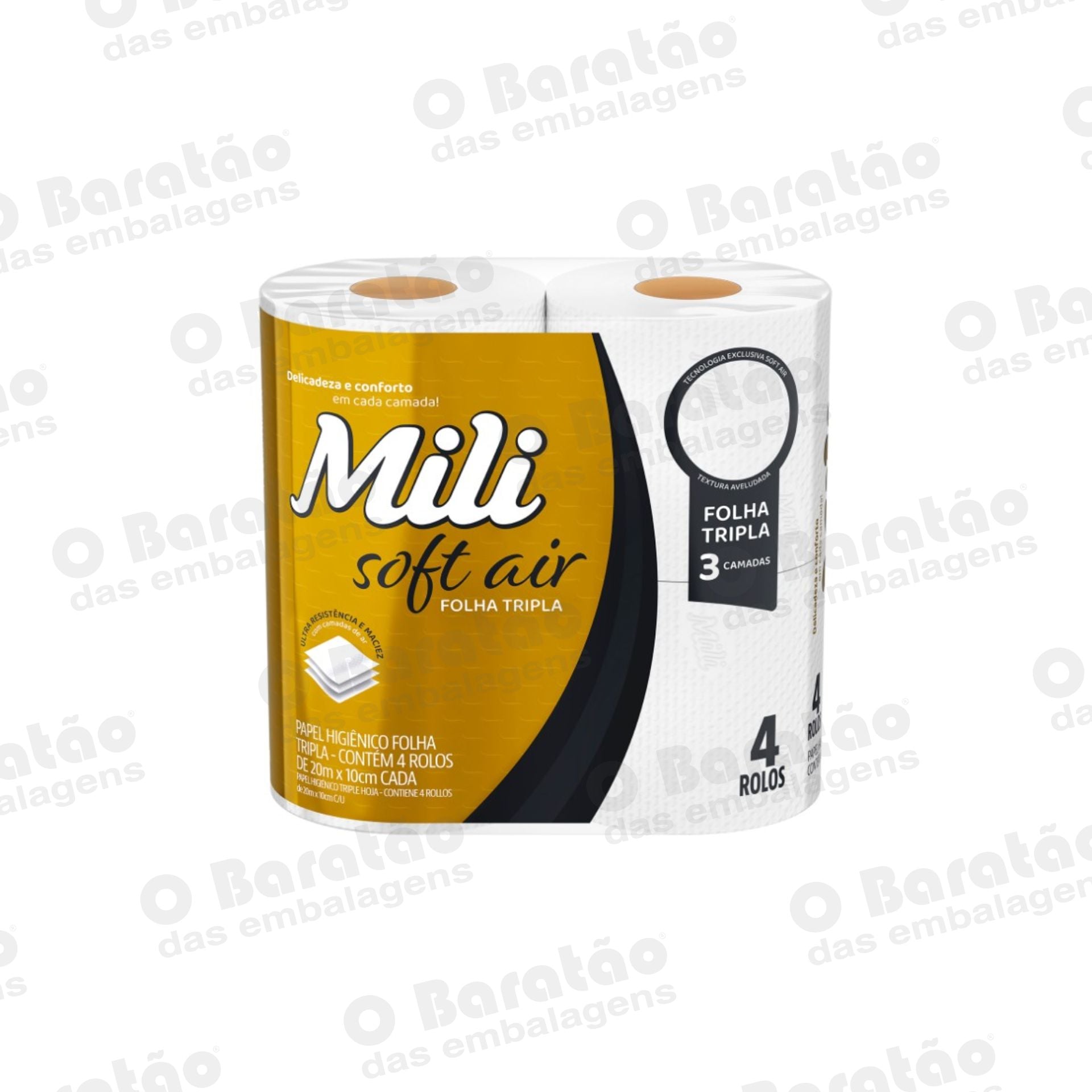 PAPEL HIGIENICO C/ 04 FOLHA TRIPLA MILI
