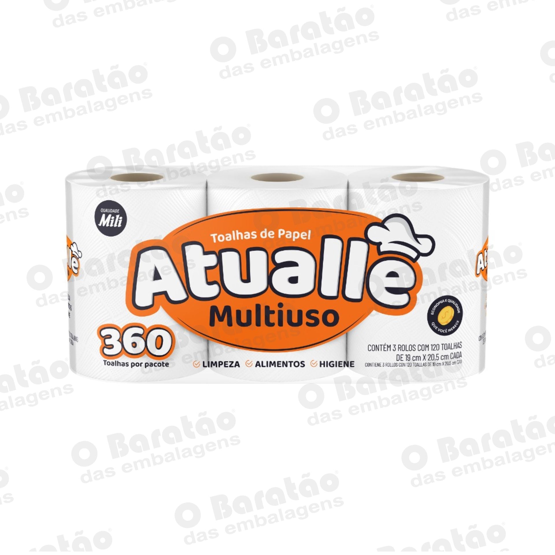 PAPEL TOALHA C/360 FOLHA DUPLA ATUALLE