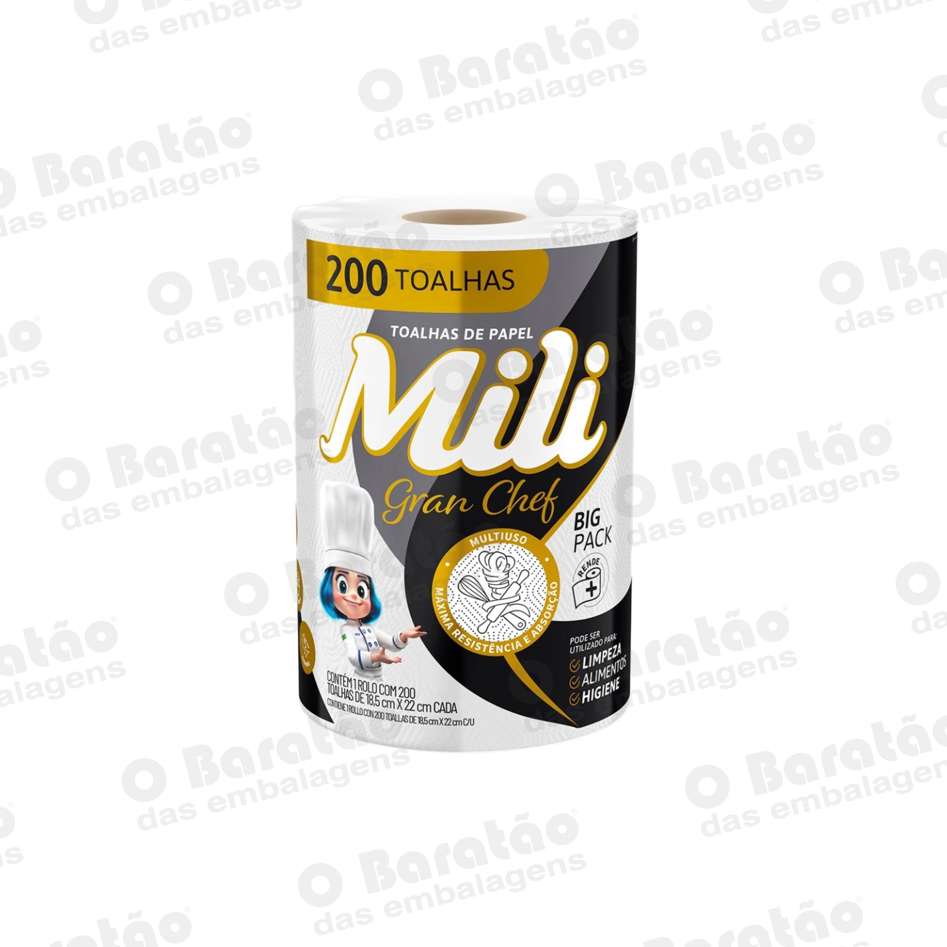 PAPEL TOALHA C/200 F DUPLA MILI GRANCHEF