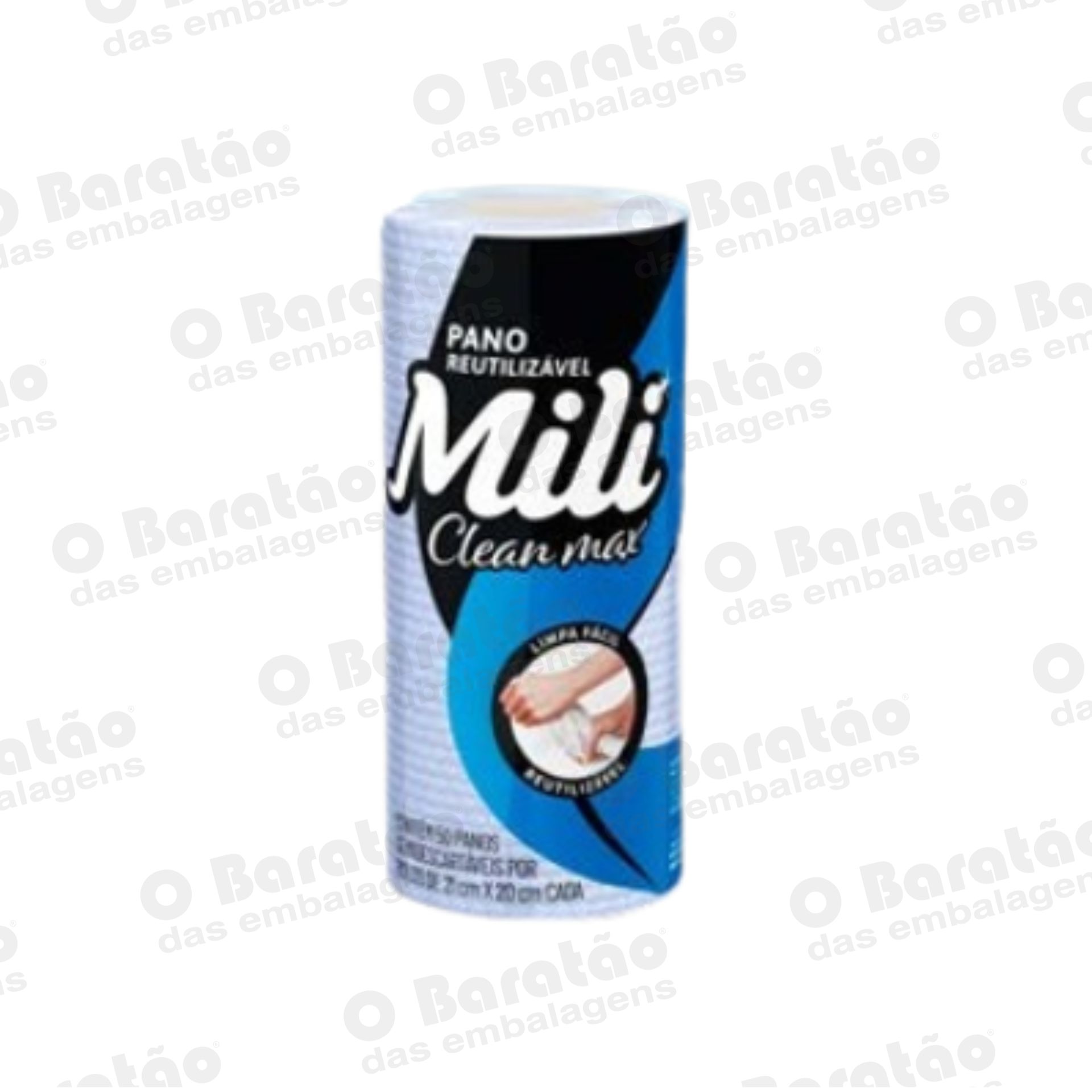 PANO REUTILIZAVEL C/ 50 UN AZUL MILI