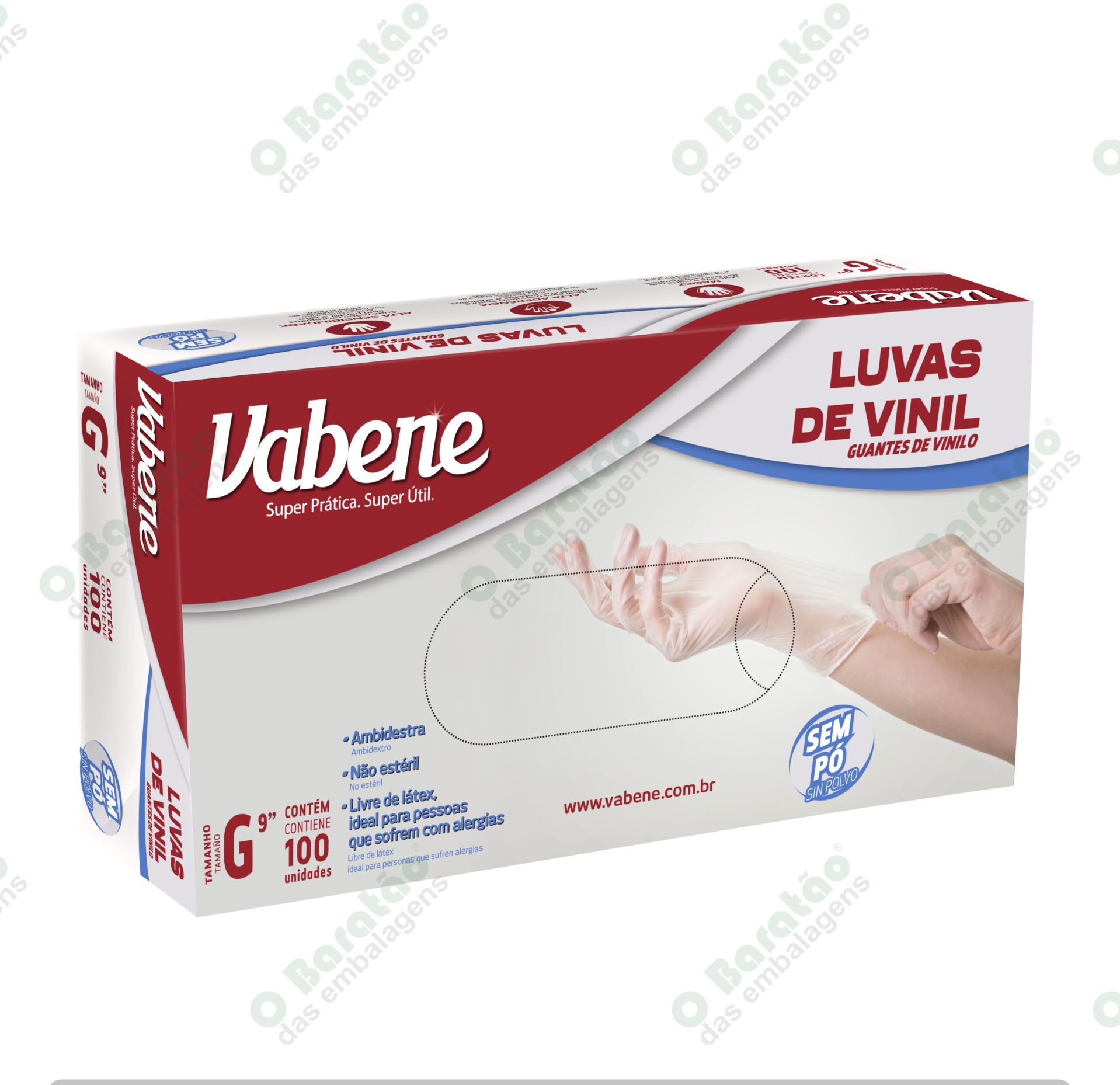 LUVA VINIL G S/PO VABENE