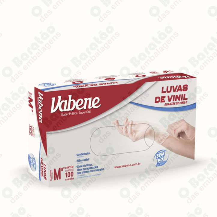 LUVA VINIL P S/PO VABENE