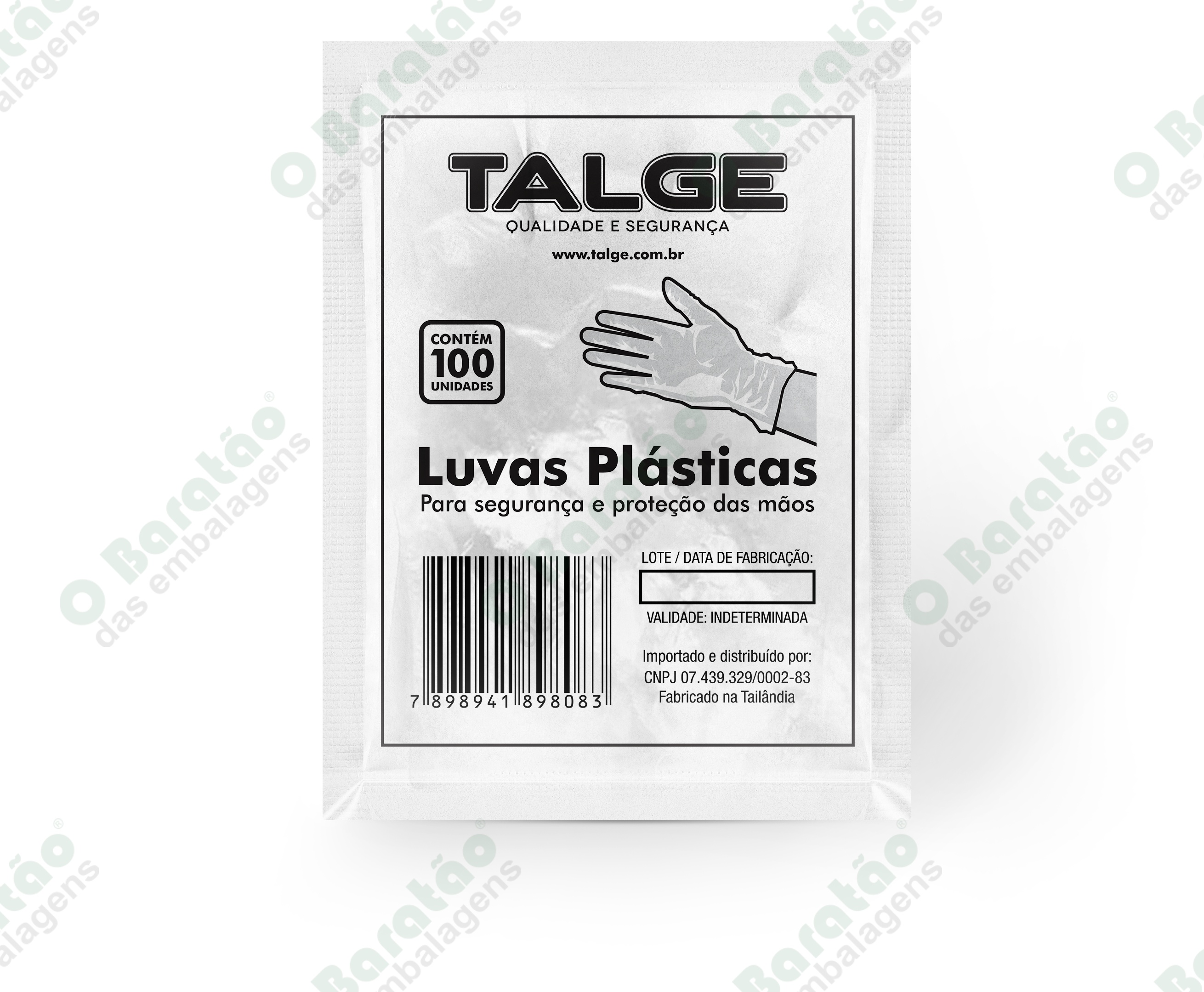 LUVA PLAST DESCARTAVEIS TALGE