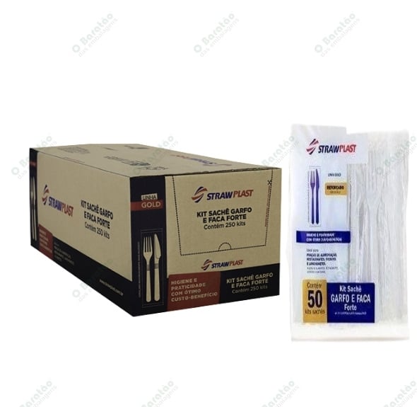 KIT GARFO E FACA FORTE PCT/50 STRAWPLAST