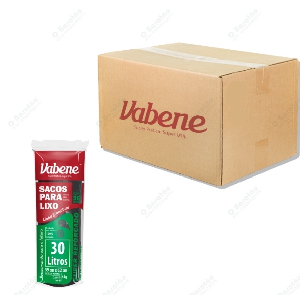 SACO LIXO 30LT PRETO VABENE