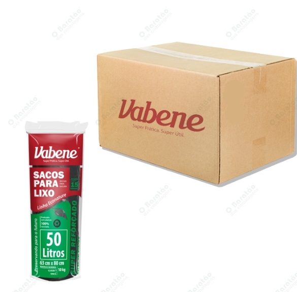 SACO LIXO 50LT PRETO VABENE