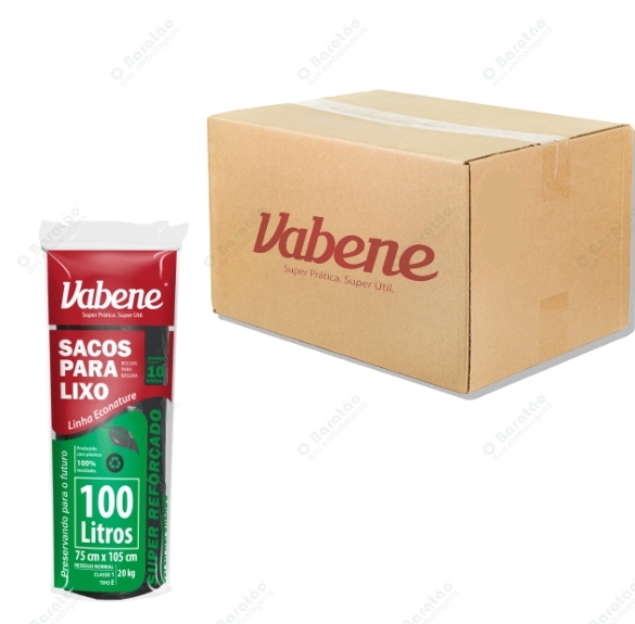 SACO LIXO 100LT PRETO VABENE