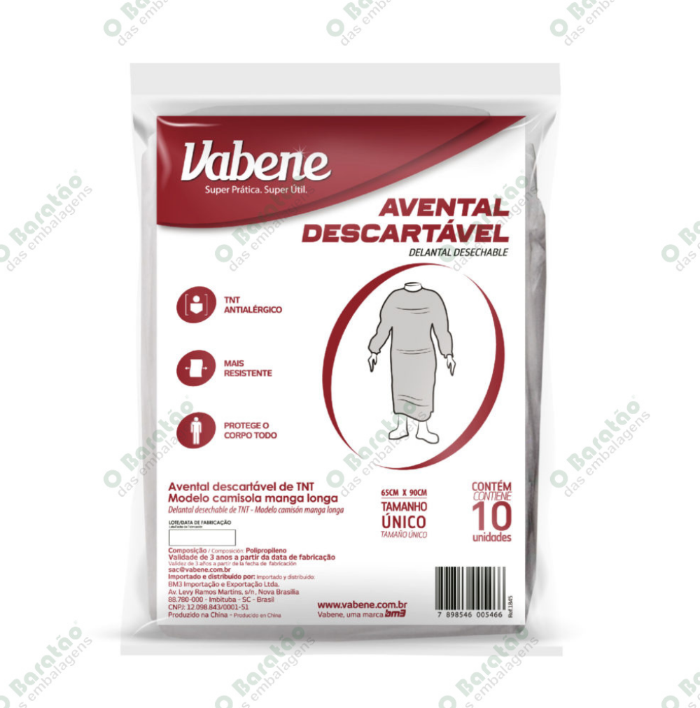 AVENTAL MG LONGA VABENE TNT BRANCO