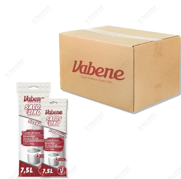 SACO LIXO PIA BANHEIRO 7,5LT BCO VABENE