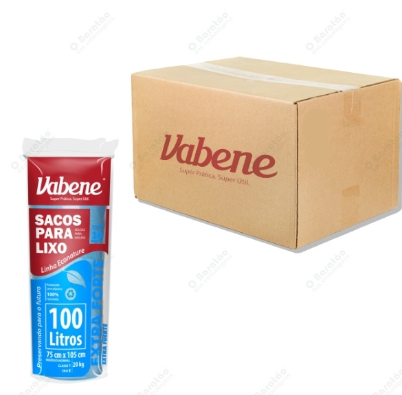 SACO LIXO 100LT AZUL EXTRA FORTE VABENE