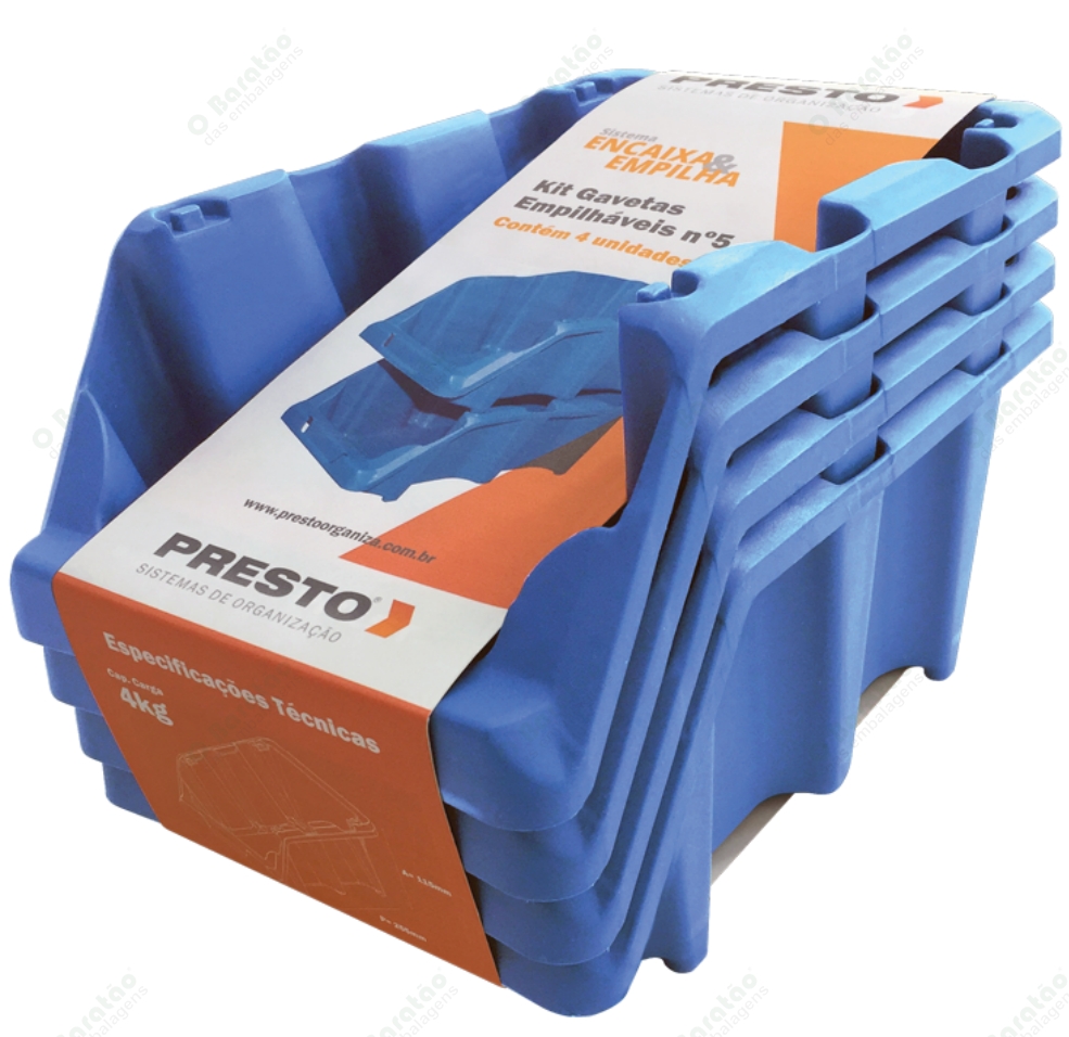 KIT 04 GAV EMPILHAVEL N 05 AZUL PRESTO