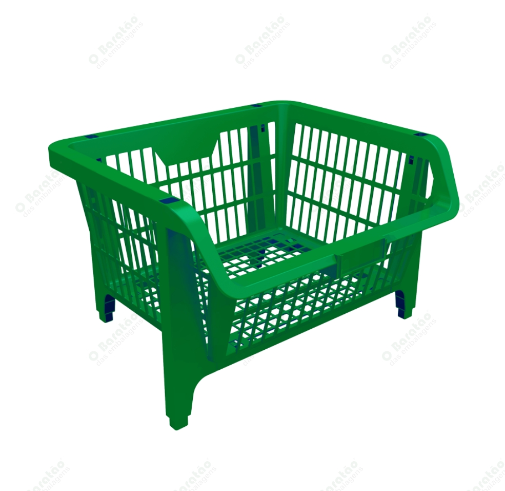 CESTO EXPO EMPILHAVEL VERDE PRESTO