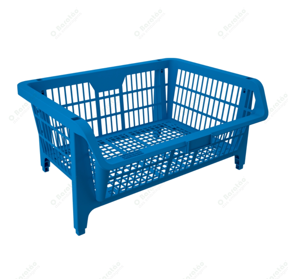 CESTO EXPO MEDIO EMPILHAVEL AZUL PRESTO