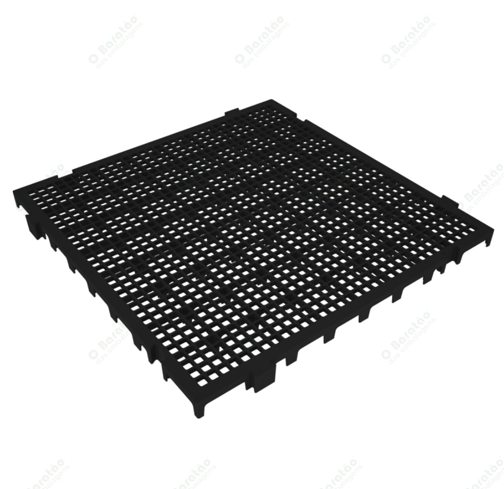PISO PLAST MODULAR 50X50 PRETO PRESTO