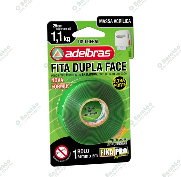 FITA DUPLA FACE TRANSP 24X2MT ADELBRAS