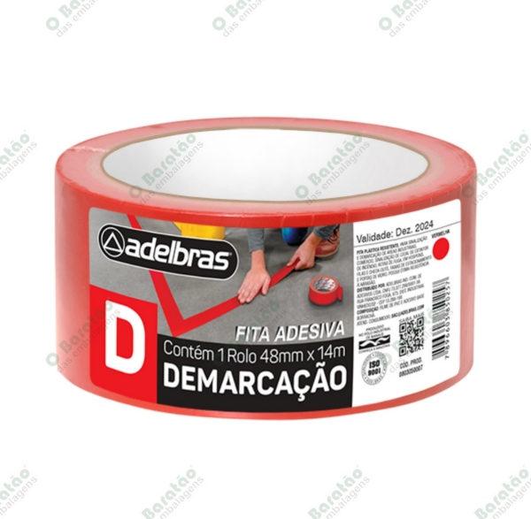 FITA DEMARCACAO VERMELHA 48X14M ADELBRAS