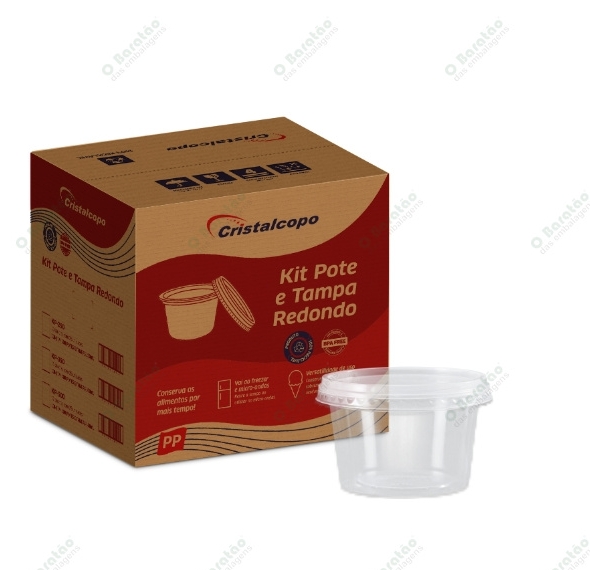 KIT POTE 250ML REDONDO CRISTALCOPO