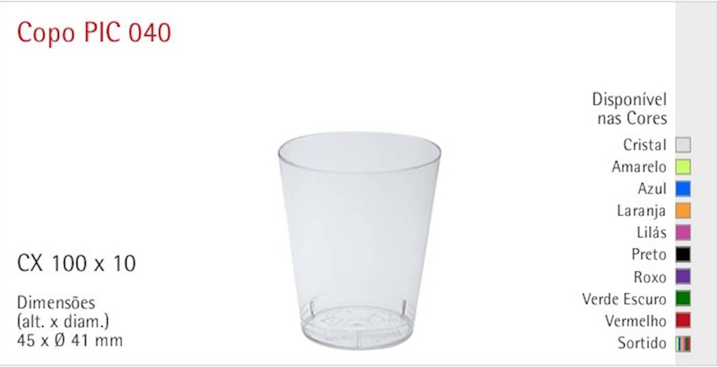 COPO 40ML PIC VERDE ESCURO PLASTILANIA