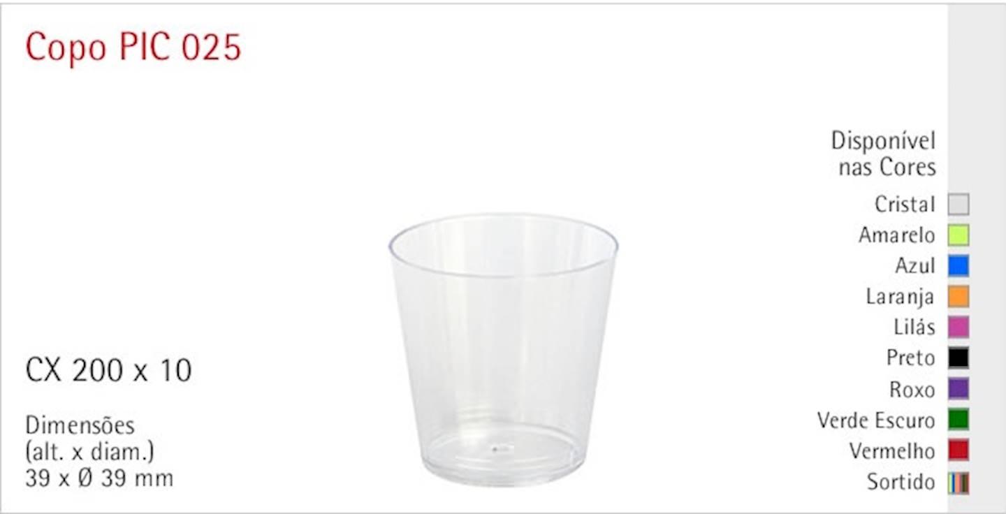 COPO 25ML PIC VERDE ESCURO PLASTILANIA
