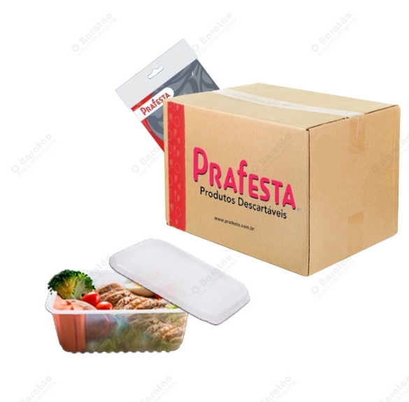 KIT POTE RETANGULAR 500ML C/24 PRAFESTA