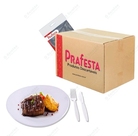KIT CHURRASCO PRATO-GARFO-FACA PRAFESTA