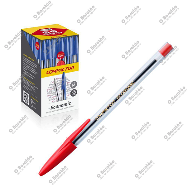 CANETA COMPACT VERMELHA ECONO