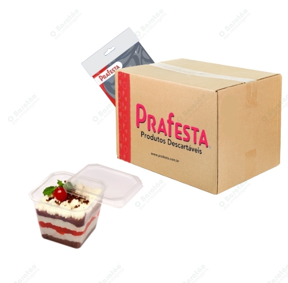KIT POTE QUADRADO 250ML C/20 PRAFESTA