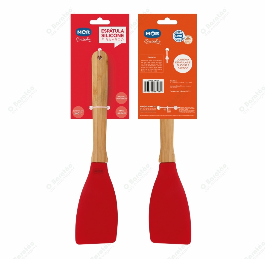 ESPATULA DE SILICONE E BAMBOO MOR