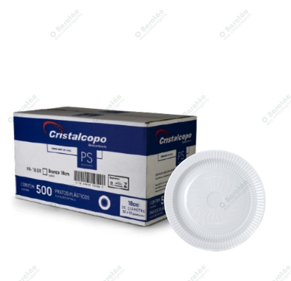 PRATO PR-18 BRANCO CRISTALCOPO C/ 10
