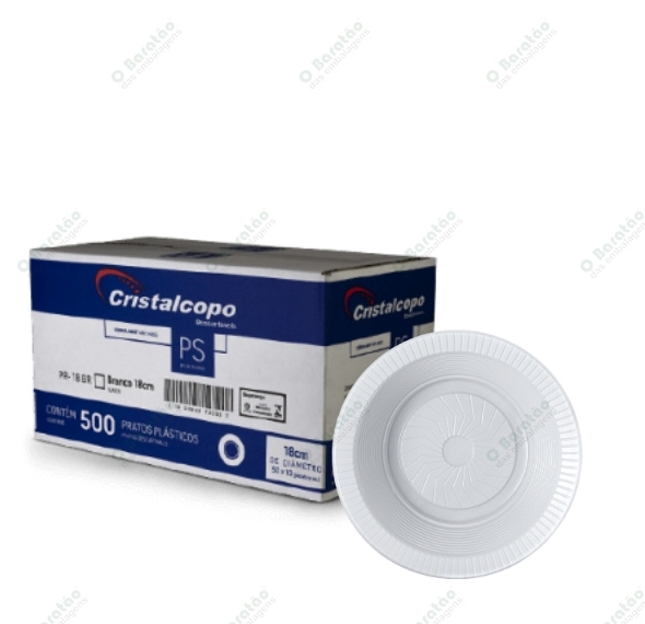 PRATO PF-15 BRANCO CRISTALCOPO C/ 10