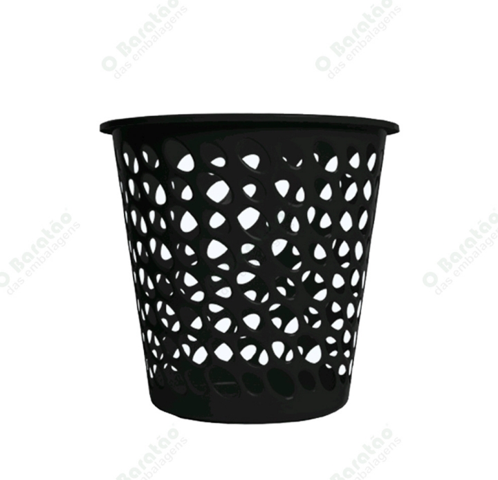 CESTO TELADO 10 LTS PRETO  ARCA PLAST
